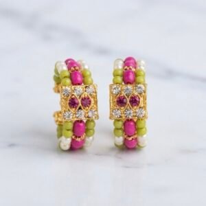 Pink & Green Beaded Kade – For Radha Rani, Laddu Gopal & Mata Rani 💗💚✨8 to 10 number