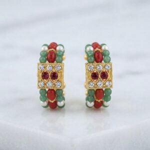 Green & Ruby Beaded Kade – For Radha Rani, Laddu Gopal & Mata Rani ❤️💚✨ 8 to 10 number