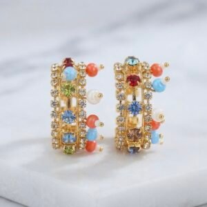 Multicolour Jarkan Pearl Kundan Kade – For Radha Rani, Laddu Gopal & Mata Rani ✨🌈