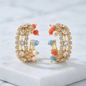 White Stone Pearl Jarkan Kundan Kade – For Radha Rani, Laddu Gopal & Mata Rani 🤍✨