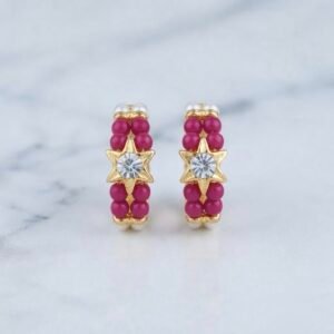 Magenta Beaded Kade with Crystal Star – For Radha Rani, Laddu Gopal & Mata Rani
