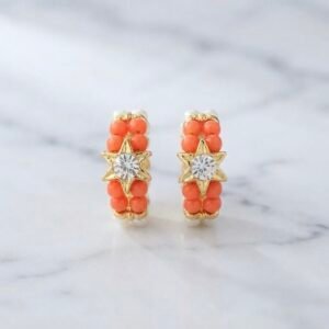 Dual-Tone Peach & Pearl Beaded Kade with Star Accent – For Radha Rani & Laddu Gopal ✨