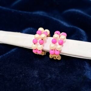 Dual-Row Pink & White Beaded Kade – For Radha Rani, Laddu Gopal & Mata Rani 🩷🤍✨