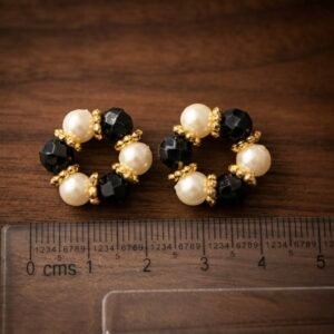 Black & White Pearl Beaded Kade – For Radha Rani, Laddu Gopal & Mata Rani 🖤🤍✨