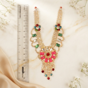 Grand Multi-Color Stone & Zircon Heavy Long Shringar Haar for Laddu Gopal, Radha Rani & Mata Rani