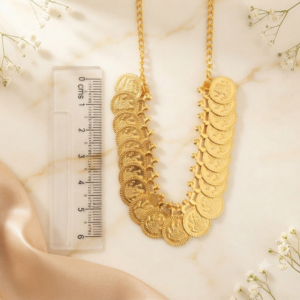 Traditional Gold-Tone Coin Design Kasu Haar / Necklace for Laddu Gopal, Radha Rani & Mata Rani
