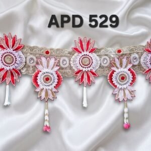 Blush & Crimson Floral Threadwork Bandhanwar