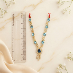 Sky Blue & Deep Blue Crystal Accent V-Shape Deity Haar (Laddu Gopal / Deity Jewellery)