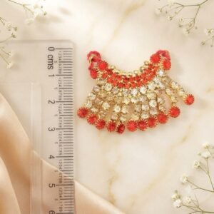 Ruby-Red Fringe Accent Layered Jarkan Deity Haar (Laddu Gopal / Deity Jewellery)