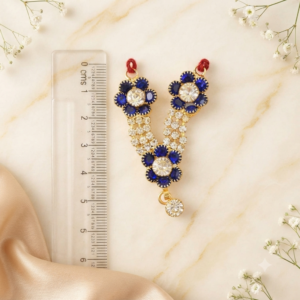 Royal Sapphire Blue Floral Jarkan V-Shape Deity Haar (Laddu Gopal / Deity Jewellery)