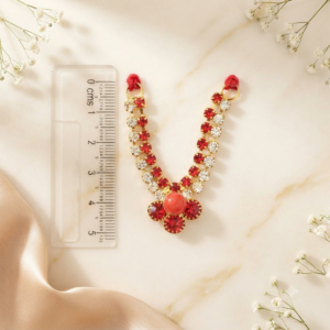 Crimson Floral Centerpiece Jarkan V-Shape Deity Haar (Laddu Gopal / Deity Jewellery)