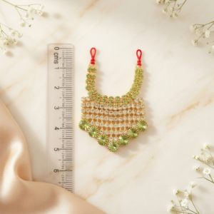 Vibrant Peridot-Green Mesh Grid Jarkan Deity Haar (Laddu Gopal / Deity Jewellery)
