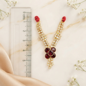 Maroon Floral Jarkan V-Shape Deity Haar (Laddu Gopal / Deity Jewellery)