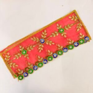 Mata Rani / Radha Rani Embroidered Chunri with Multicolour Gota Patti Border