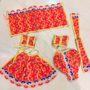 Red Embroidery Yugal Sarkar Poshak ~ 6 number