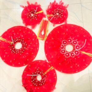 Red Feather Rose Dress - Diwali Special